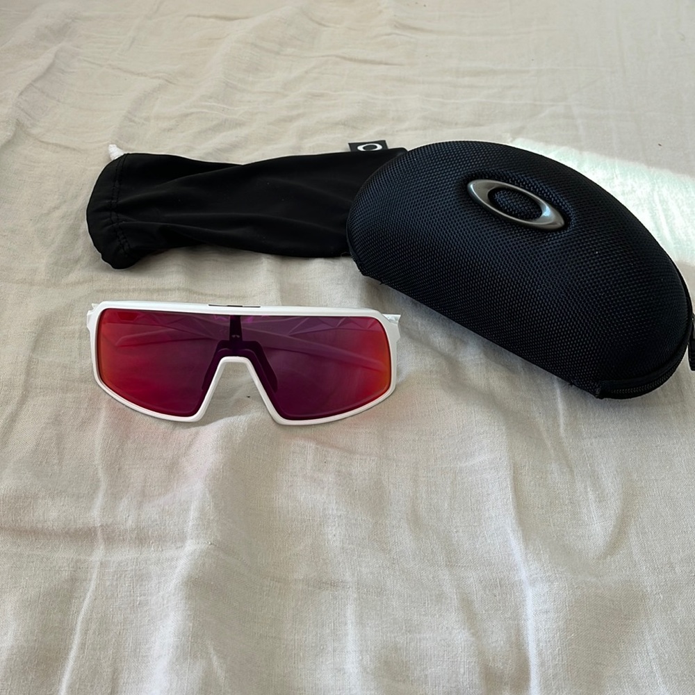 White frame Sutro Oakley sunglasses